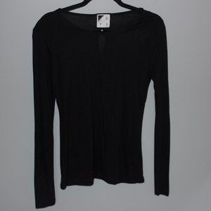 Fitted Black Cotton Long Sleeve Shirt